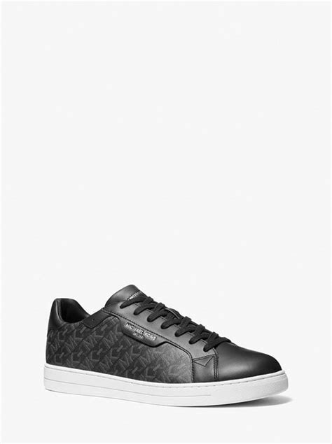 michael kors keating logo sneaker|Keating Empire Signature Logo and Leather Sneaker .